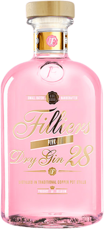 39,95 € Kostenloser Versand | Gin Gin Filliers Pink Dry Gin 28 Belgien Medium Flasche 50 cl