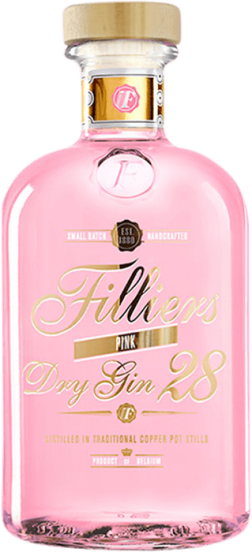 39,95 € Free Shipping | Gin Gin Filliers Pink Dry Gin 28 Belgium Medium Bottle 50 cl