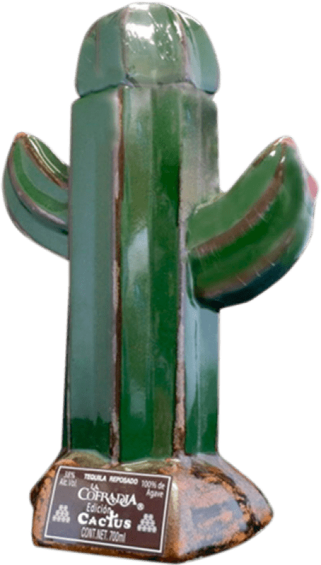 77,95 € Spedizione Gratuita | Tequila La Cofradía Cactus Cerámica Reposado Messico Bottiglia 70 cl
