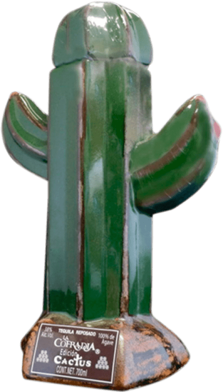 86,95 € Spedizione Gratuita | Tequila La Cofradía Cactus Cerámica Reposado Messico Bottiglia 70 cl