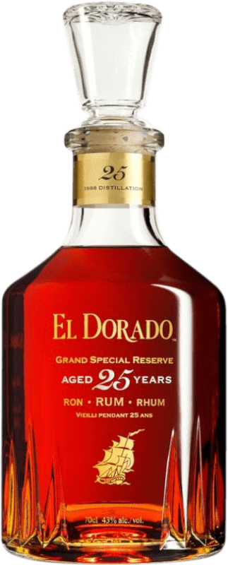 759,95 € Spedizione Gratuita | Rum Demerara El Dorado Special Riserva Guyana 25 Anni Bottiglia 70 cl