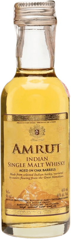 6,95 € 免费送货 | 威士忌单一麦芽威士忌 Amrut Indian 印度 微型瓶 5 cl