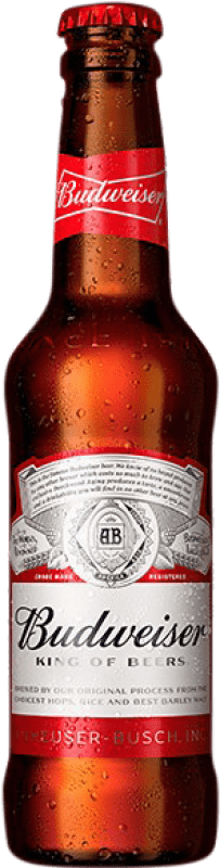 47,95 € Envío gratis | Caja de 24 unidades Cerveza Budweiser Estados Unidos Botellín Tercio 33 cl