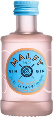 4,95 € Envío gratis | Ginebra Malfy Rosa Italia Botellín Miniatura 5 cl