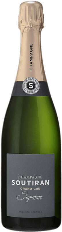 58,95 € Kostenloser Versand | Weißer Sekt Soutiran Signature Grand Cru A.O.C. Champagne Champagner Frankreich Spätburgunder, Chardonnay Flasche 75 cl