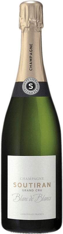 77,95 € Kostenloser Versand | Weißer Sekt Soutiran Blanc de Blancs Grand Cru A.O.C. Champagne Champagner Frankreich Chardonnay Flasche 75 cl
