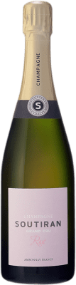 64,95 € Kostenloser Versand | Rosé Sekt Soutiran Rosé Grand Cru A.O.C. Champagne Champagner Frankreich Pinot Schwarz, Chardonnay Flasche 75 cl