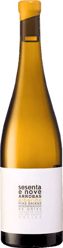 32,95 € 免费送货 | 白酒 Albamar Sesenta y Nove 69 Arrobas Blanco D.O. Rías Baixas 加利西亚 西班牙 Albariño 瓶子 75 cl