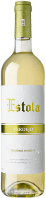 6,95 € Envío gratis | Vino blanco Ayuso Estola Blanco D.O. La Mancha Castilla la Mancha España Verdejo Botella 75 cl