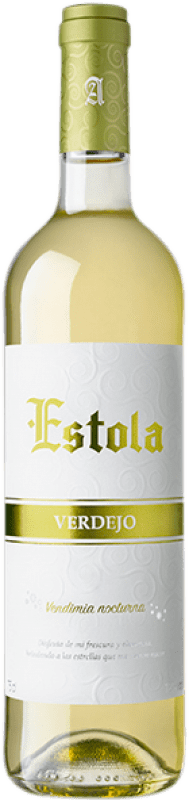 6,95 € Spedizione Gratuita | Vino Bianco Ayuso Estola D.O. La Mancha Castilla-La Mancha Spagna Verdejo Bottiglia 75 cl