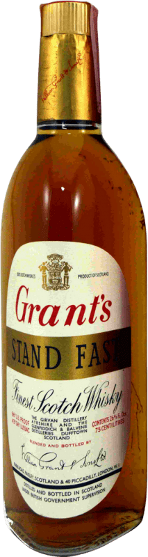 44,95 € Envio grátis | Whisky Blended Grant & Sons Grant's Stand Fast Espécime de Colecionador década de 1970 Reino Unido Garrafa 75 cl