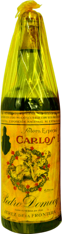 86,95 € Free Shipping | Brandy Pedro Domecq Carlos I en Caja Granate Collector's Specimen 1960's Spain Bottle 75 cl