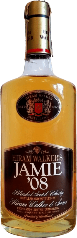 39,95 € Free Shipping | Whisky Blended Hiram Walker Jamie '08 en Estuche de Lujo Original Collector's Specimen Spain Bottle 75 cl