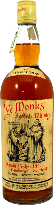 455,95 € Free Shipping | Whisky Blended Donald Fisher Ye Monks The OrIginal Recipe Collector's Specimen 1970's United Kingdom Bottle 70 cl