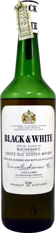 79,95 € Envoi gratuit | Whisky Blend Buchanan's Black & White 1960's Royaume-Uni Bouteille 75 cl Bouteille de Collection – Non Destinée à la Consommation