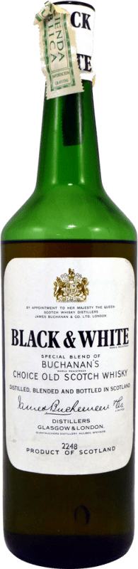 165,95 € Envío gratis | Whisky Blended Buchanan's Black & White Ejemplar Coleccionista 1960's Reino Unido Botella 75 cl