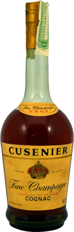 117,95 € Envio grátis | Cognac Conhaque Cusenier Fine Champagne V.S.O.P. Espécime de Colecionador década de 1970 A.O.C. Cognac França Garrafa 75 cl