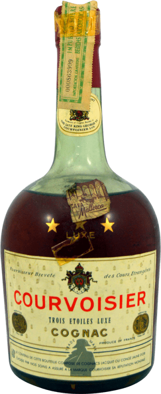 49,95 € Envío gratis | Coñac Courvoisier Trois Etoiles Ejemplar Coleccionista 1970's A.O.C. Cognac Francia Botella 75 cl