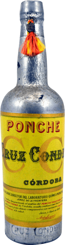 34,95 € Kostenloser Versand | Liköre Cruz Conde Ponche 1970's Spanien Flasche 75 cl Sammlerflasche Nicht zum Verzehr Geeignet