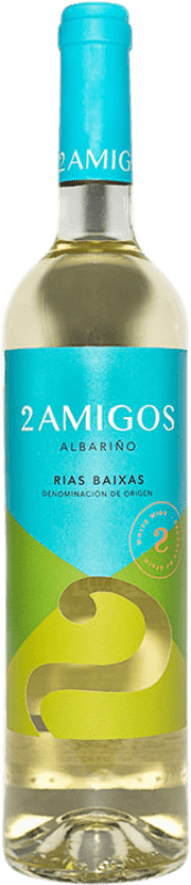 10,95 € Envio grátis | Vinho branco 2 Amigos D.O. Rías Baixas Galiza Espanha Albariño Garrafa 75 cl