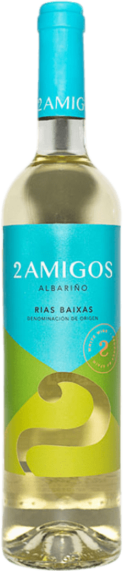 9,95 € Free Shipping | White wine 2 Amigos D.O. Rías Baixas Galicia Spain Albariño Bottle 75 cl