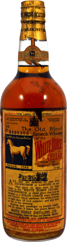 287,95 € Kostenloser Versand | Whiskey Blended White Horse At Lagavulin Distillery Sammlerexemplar aus den 1960er Jahren Großbritannien Flasche 75 cl