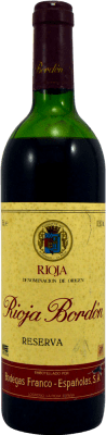28,95 € Envio grátis | Vinho Tinto Bodegas Franco Españolas Bordón Reserva D.O.Ca. Rioja La Rioja Espanha 75 cl Exemplar de colecionador Não Próprio para Consumo