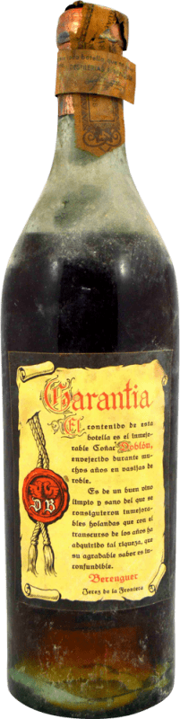 324,95 € Free Shipping | Brandy Destilería Berenguer Coñac Doblón solo Contraetiqueta Collector's Specimen 1940's Spain Bottle 75 cl