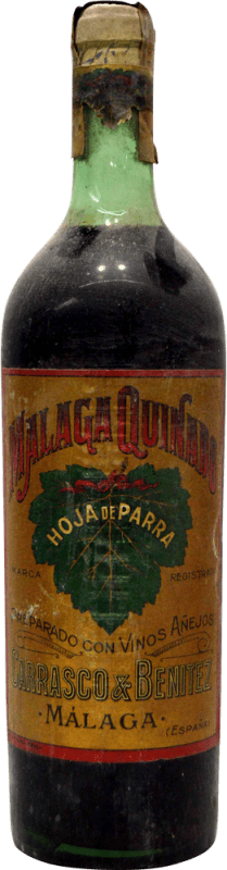 55,95 € Envio grátis | Vinho fortificado Carrasco & Benítez Hoja de Parra Málaga Quinado Espécime de Colecionador década de 1940 Espanha Garrafa 75 cl