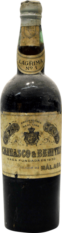 55,95 € Spedizione Gratuita | Vino fortificato Carrasco & Benítez Lágrima Nº 1 Esemplare da Collezione anni '40 Spagna Bottiglia 75 cl