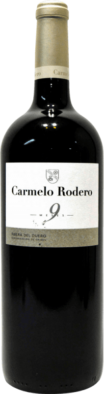 41,95 € Envío gratis | Vino tinto Carmelo Rodero 9 Meses D.O. Ribera del Duero Castilla y León España Tempranillo Botella Magnum 1,5 L