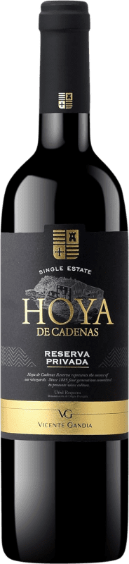 12,95 € Envío gratis | Vino tinto Vicente Gandía Hoya de Cadenas Reserva D.O. Utiel-Requena Comunidad Valenciana España Tempranillo Botella 75 cl