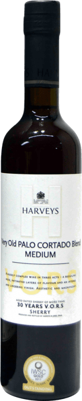 89,95 € 免费送货 | 强化酒 Harvey's Palo Cortado VORS D.O. Jerez-Xérès-Sherry 安达卢西亚 西班牙 Palomino Fino, Pedro Ximénez 瓶子 Medium 50 cl