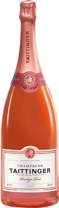 187,95 € 免费送货 | 桃红起泡酒 Taittinger Rosé — 桃红葡萄酒, Prestige — 尊贵 A.O.C. Champagne 香槟酒 法国 Pinot Noir — 黑皮诺, Chardonnay — 莎当妮 大瓶 — Magnum 1,5 L