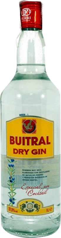 7,95 € Envío gratis | Ginebra Gin Ferri Buitral España 1 L