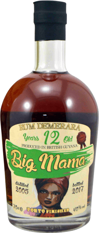 52,95 € Envío gratis | Ron Demerara Big Mama Porto Finished Guayana 12 Años Botella 70 cl