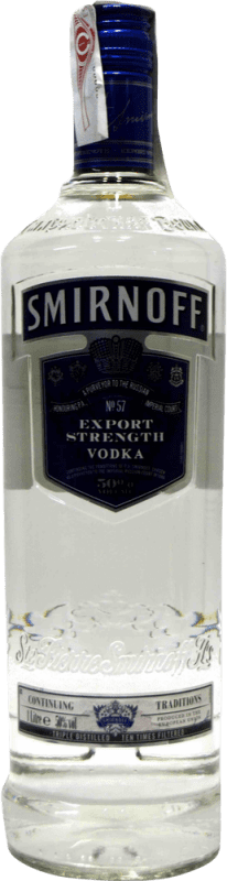 17,95 € Envio grátis | Vodca Smirnoff Blue Export Strength Federação Russa Garrafa 1 L