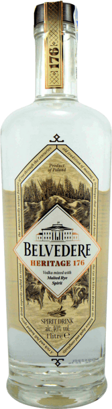 78,95 € Free Shipping | Vodka Belvedere Heritage 176 Poland Bottle 1 L