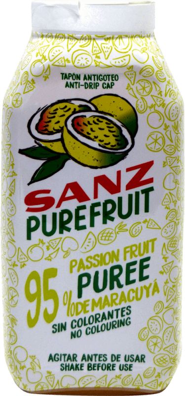 12,95 € Spedizione Gratuita | Schnapp J. Borrajo Puré Sanz Passion Fruit Maracuya Spagna Bottiglia 65 cl Senza Alcol