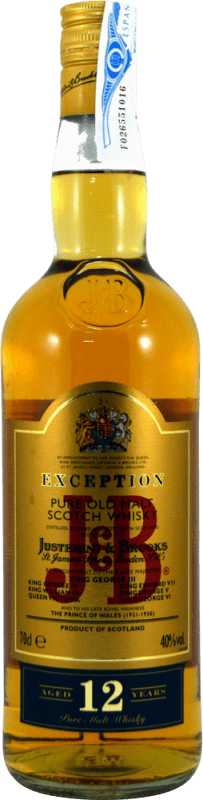 24,95 € Envío gratis | Whisky Blended J&B Reino Unido 12 Años Botella 70 cl