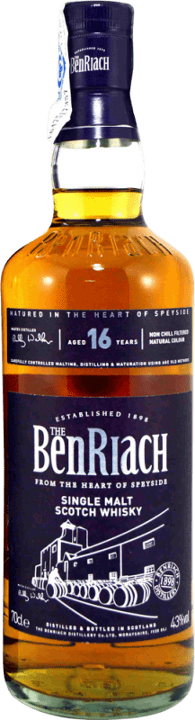 92,95 € Kostenloser Versand | Whiskey Single Malt The Benriach Großbritannien 16 Jahre Flasche 70 cl