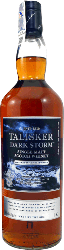 78,95 € Free Shipping | Whisky Single Malt Talisker Dark Storm United Kingdom Bottle 1 L