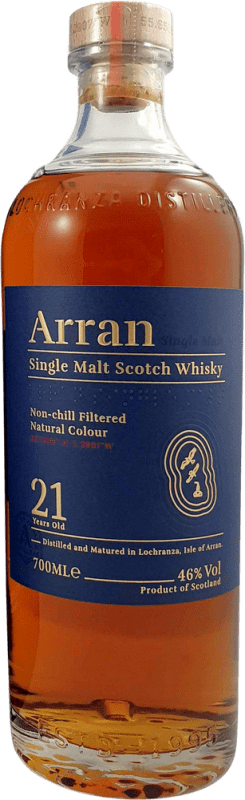 192,95 € Kostenloser Versand | Whiskey Single Malt Isle Of Arran Non Chill Filtered Großbritannien 21 Jahre Flasche 70 cl