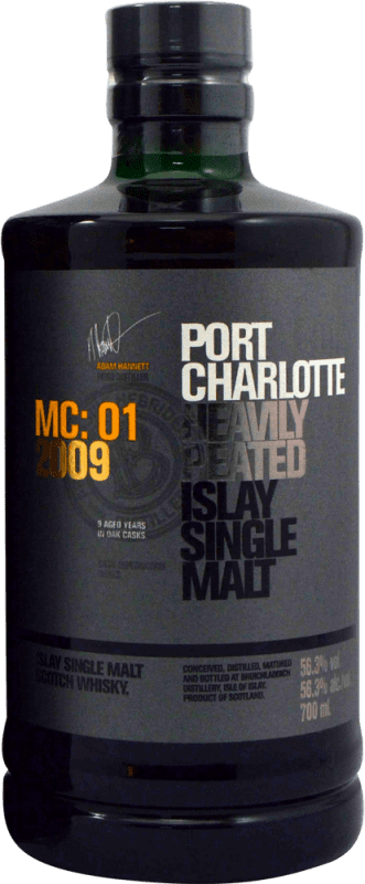 169,95 € 免费送货 | 威士忌单一麦芽威士忌 Bruichladdich Port Charlotte MC:01 Marsala 英国 瓶子 70 cl