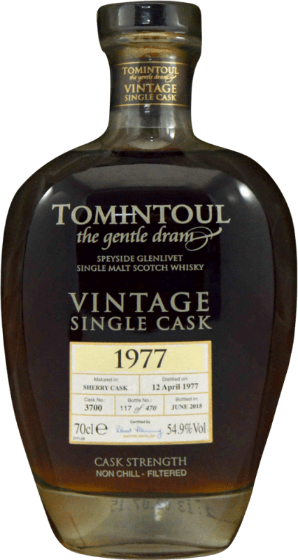 1 835,95 € Free Shipping | Single Malt Whisky Tomintoul 1977 Single Cask, Vintage United Kingdom Bottle 70 cl