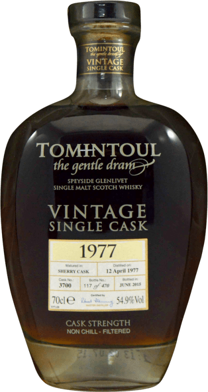 1 835,95 € Free Shipping | Whisky Single Malt Tomintoul 1977 Vintage Single Cask United Kingdom Bottle 70 cl