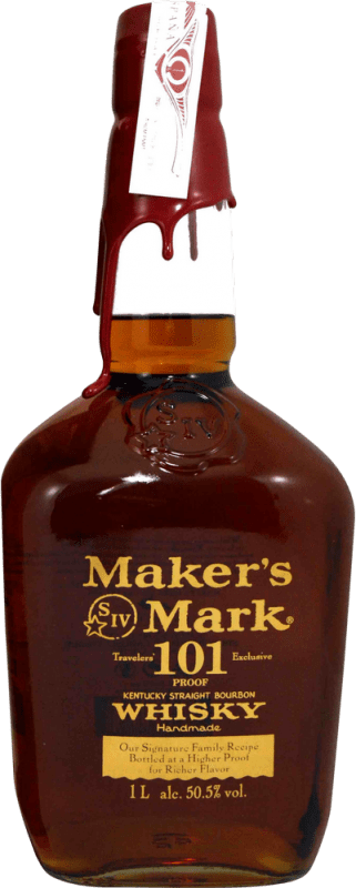 38,95 € Envío gratis | Whisky Bourbon Maker's Mark 101 Proof Estados Unidos Botella 1 L