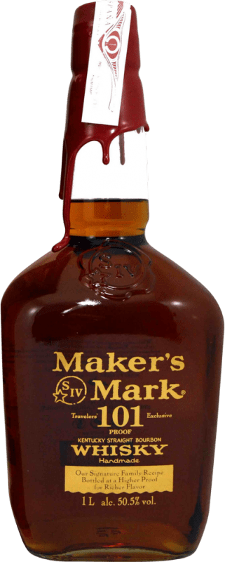 76,95 € Envío gratis | Whisky Bourbon Maker's Mark 101 Proof Estados Unidos Botella 1 L