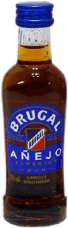 1,95 € Spedizione Gratuita | Scatola da 12 unità Rum Brugal Añejo Repubblica Dominicana Bottiglia Miniatura 5 cl