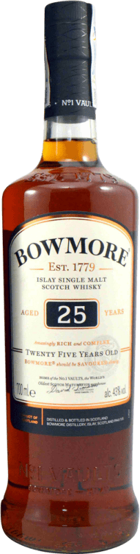 707,95 € Envío gratis | Whisky Single Malt Morrison's Bowmore Reino Unido 25 Años Botella 70 cl